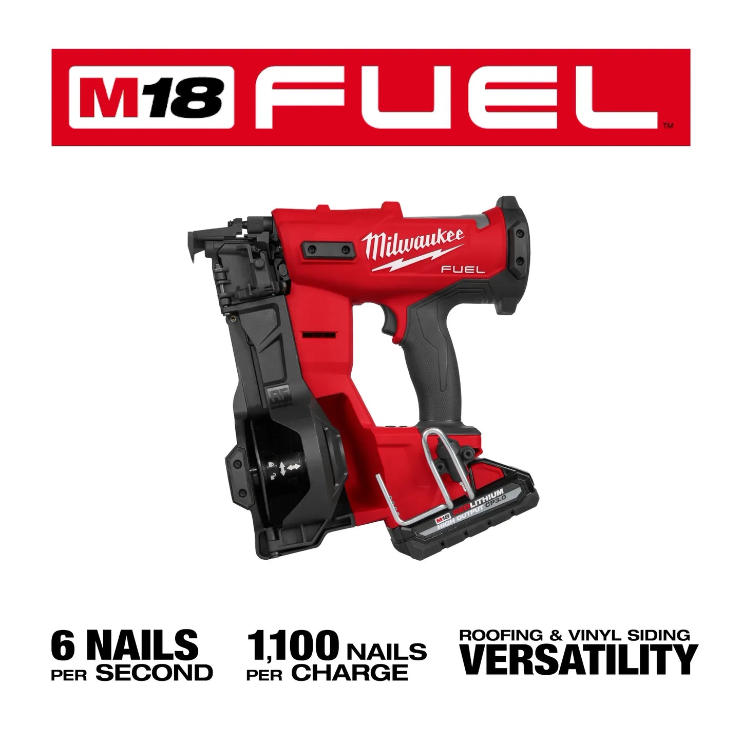 Milwaukee 2909-21, M18 FUEL™ Coil Roofing Nailer Kit