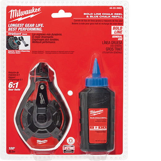 Milwaukee 48-22-3982, 100' Bold Line Kit w/ Blue Chalk