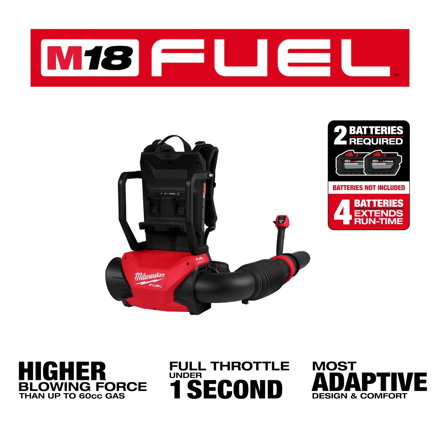 Milwaukee 3009-20, M18 FUEL™ Dual Battery Backpack Blower (Tool Only)