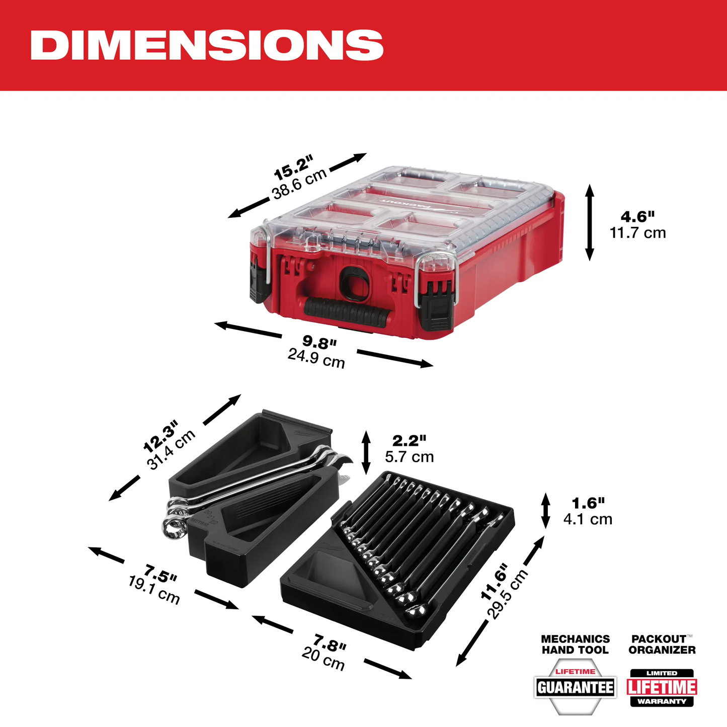 Milwaukee 48-22-9483, 15pc Metric Combination Wrench Set with PACKOUT™ Compact Organizer