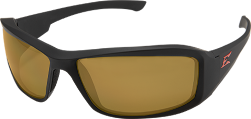 Edge Eyewear XB435, Brazeau Torque Matte Black Frame with Red E Logo / Copper Lens (Non-Polarized)