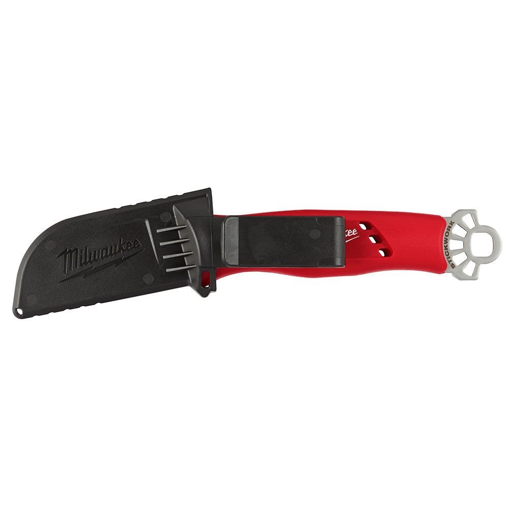 Milwaukee 48-22-1923, Lineman’s Blunt Tip Hawkbill Knife w/ STICKWORK™ 3in1 Ring