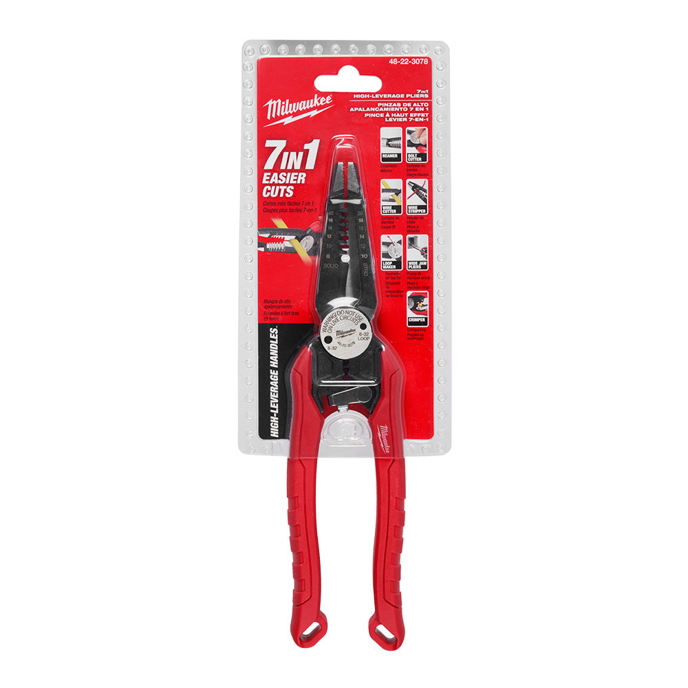 Milwaukee 48-22-3078, 7 in 1 High-Leverage Combination Pliers