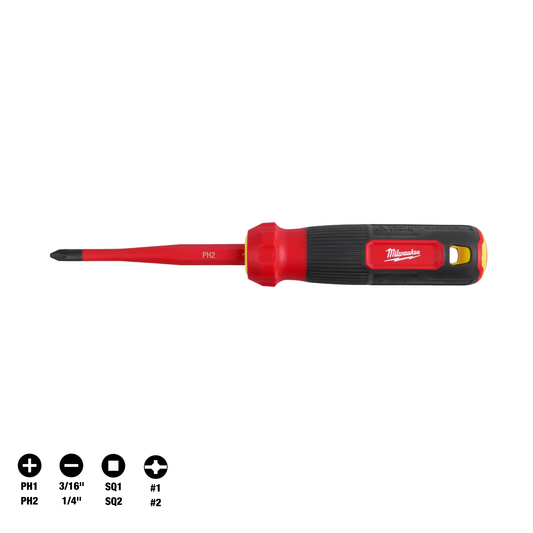 Milwaukee 48-22-2218, 8-in-1 1000V Insulated Slim Tip Multi-Bit Screwdriver