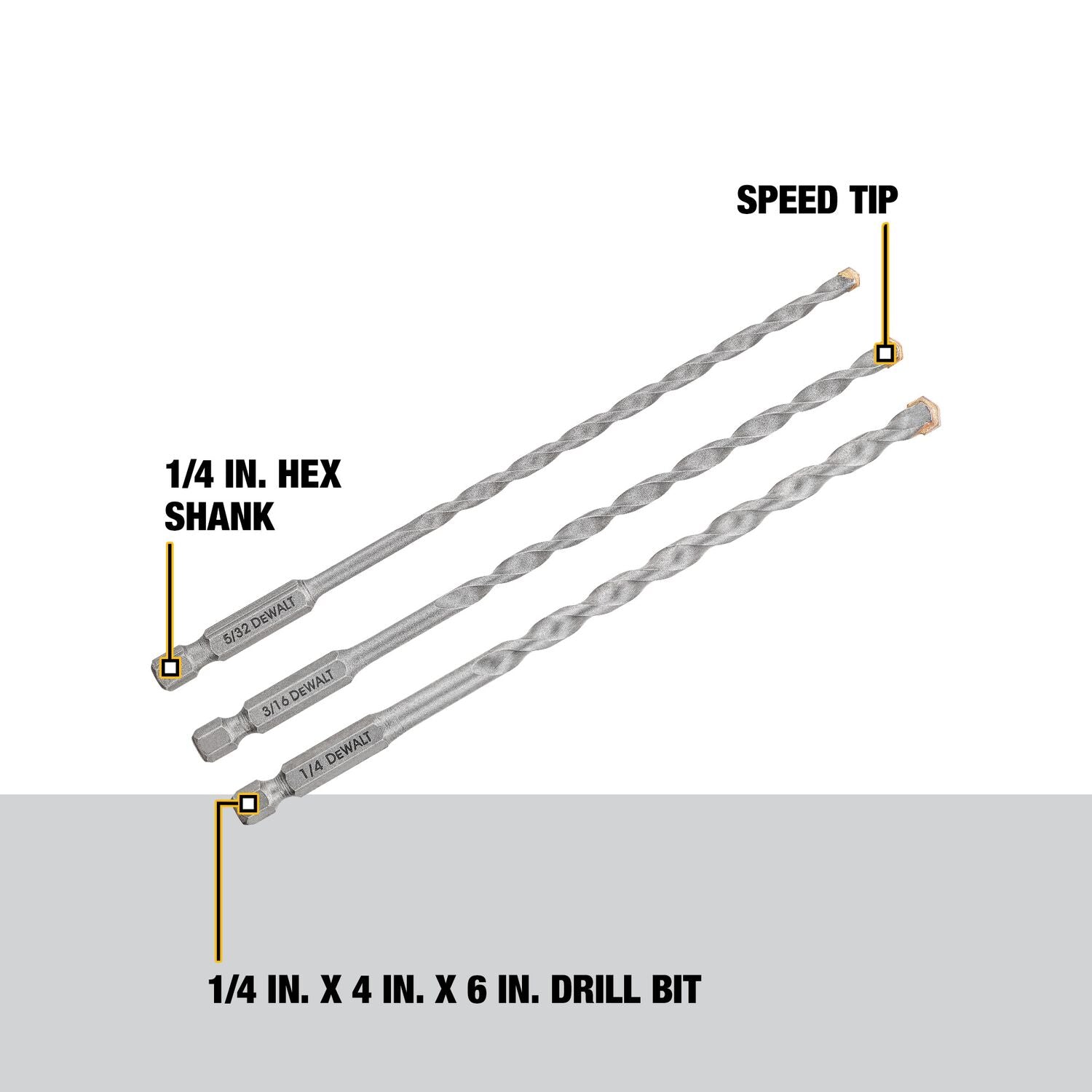 DEWALT DWA5103, 3 pc Impact Ready Masonry Bit Set