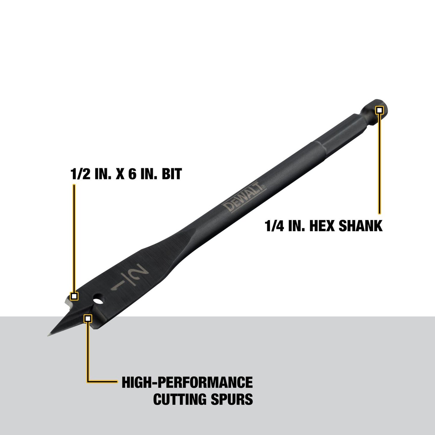 DEWALT DW1573, 7/16'' X 6'' Spade Bit