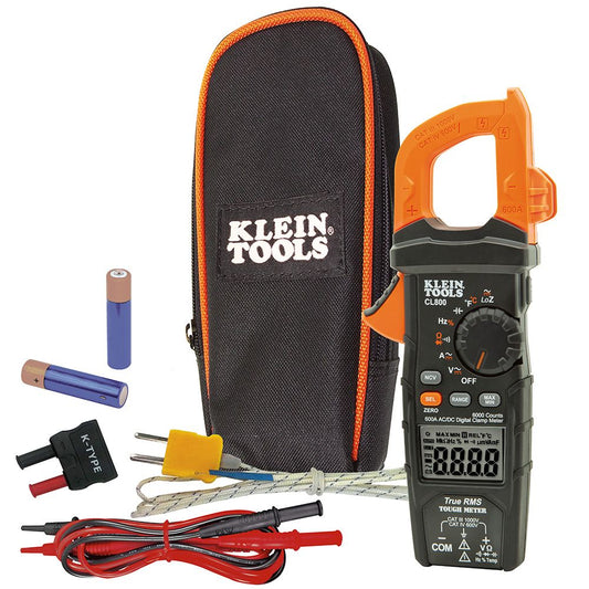 Klein Tools CL800, Digital Clamp Meter, AC Auto-Range TRMS, Low Impedance (LoZ), Auto Off