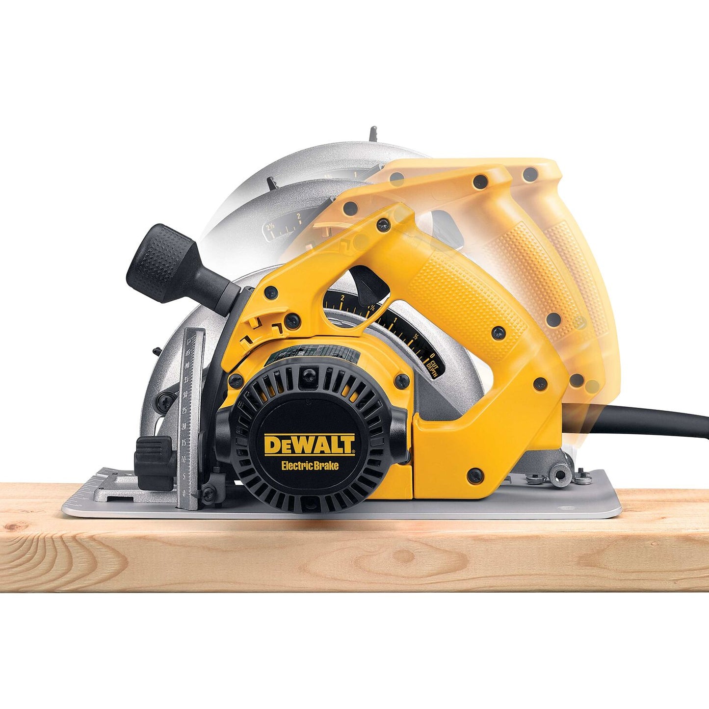 DEWALT DW364, 7-1/4'' (182mm) Circular Saw w/Rear Pivot Depth of Cut Adjustment & Electric Brake