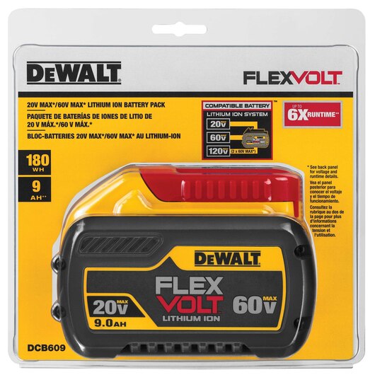 DEWALT DCB609, 20V/60V MAX FLEXVOLT BATTERY (9AH)