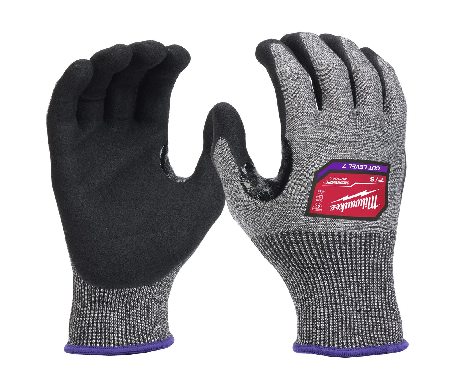 Milwaukee 48-73-7010, Cut Level 7 High-Dexterity Nitrile Dipped Gloves - S