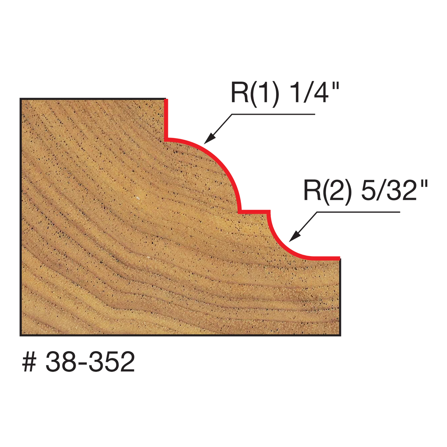 Freud 38-352, 1/4" Classical Cove & 5/32" Bead Bit (1/4" Shank)