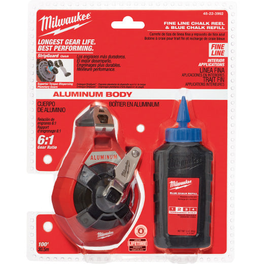 Milwaukee 48-22-3992, 100' Precision Line Kit w/ Blue Chalk