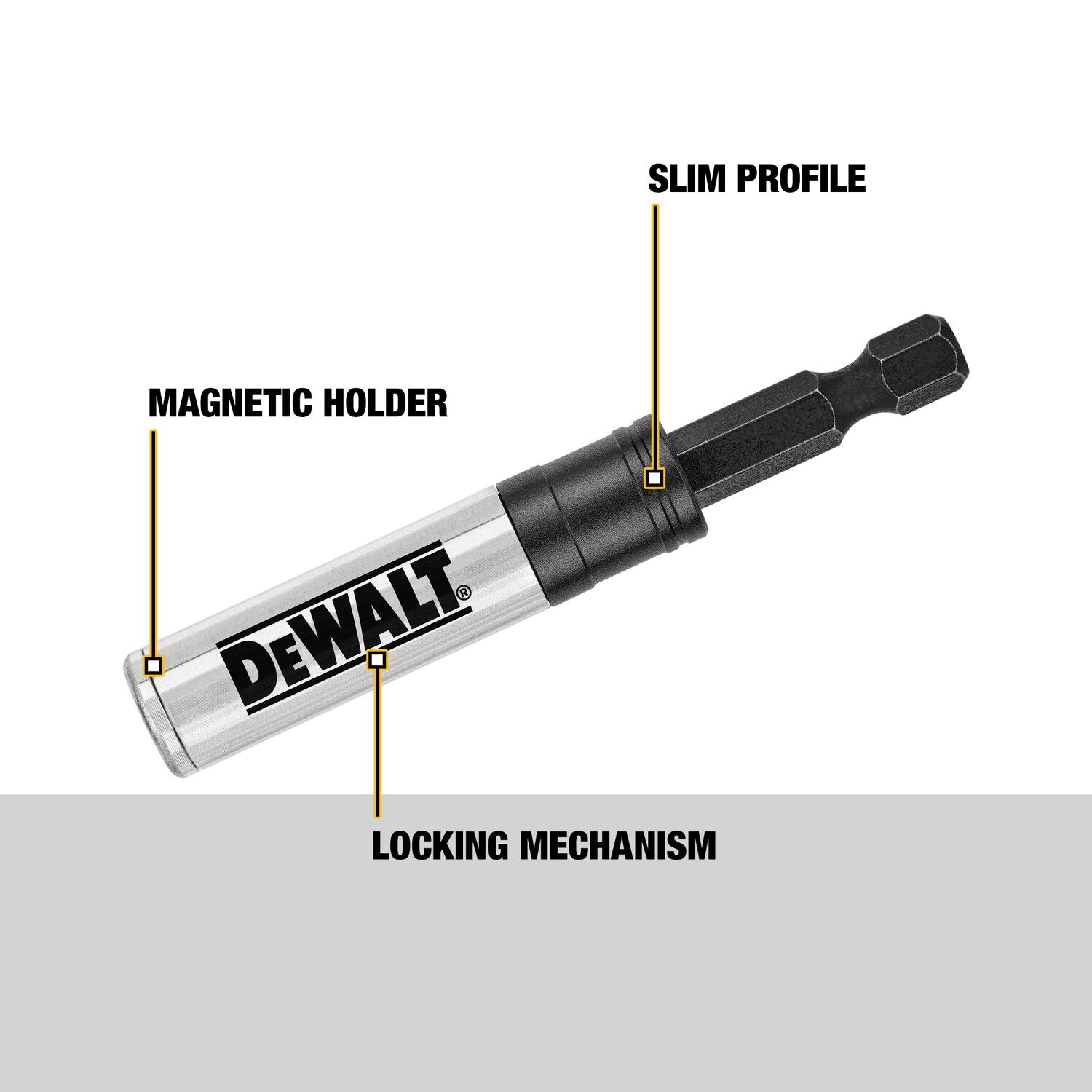 DEWALT DWA3HLDFT, 3" Locking Magnetic Screwdriving Bit Holder