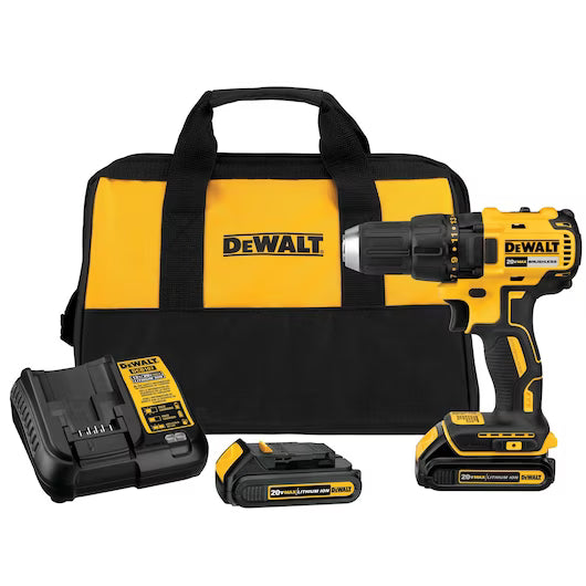 DEWALT DCD777C2XB, 20V MAX LI-ION BRUSHLESS COMPACT DRILL/DRIVER KIT w/ free battery