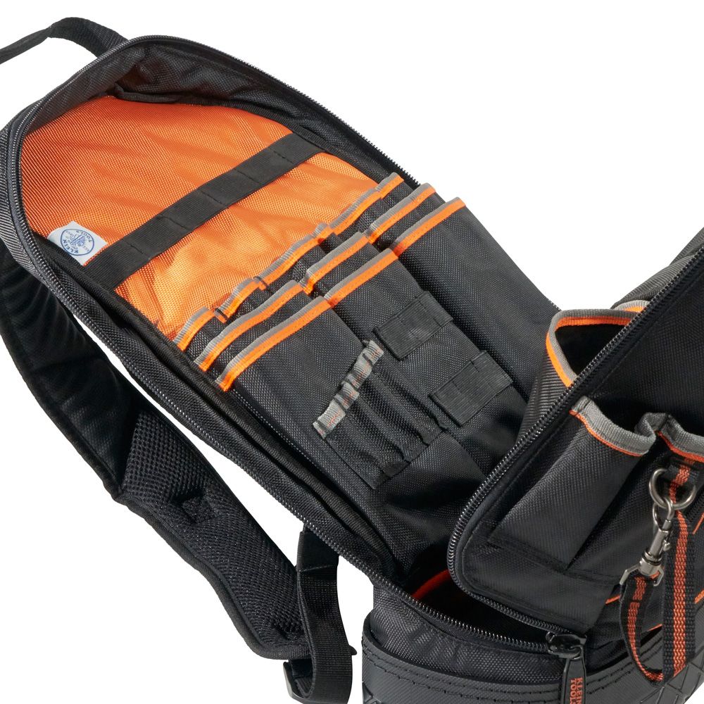 Klein Tools 55421BP-14, Tradesman Pro™ Tool Bag Backpack, 39 Pockets, Black, 14-Inch