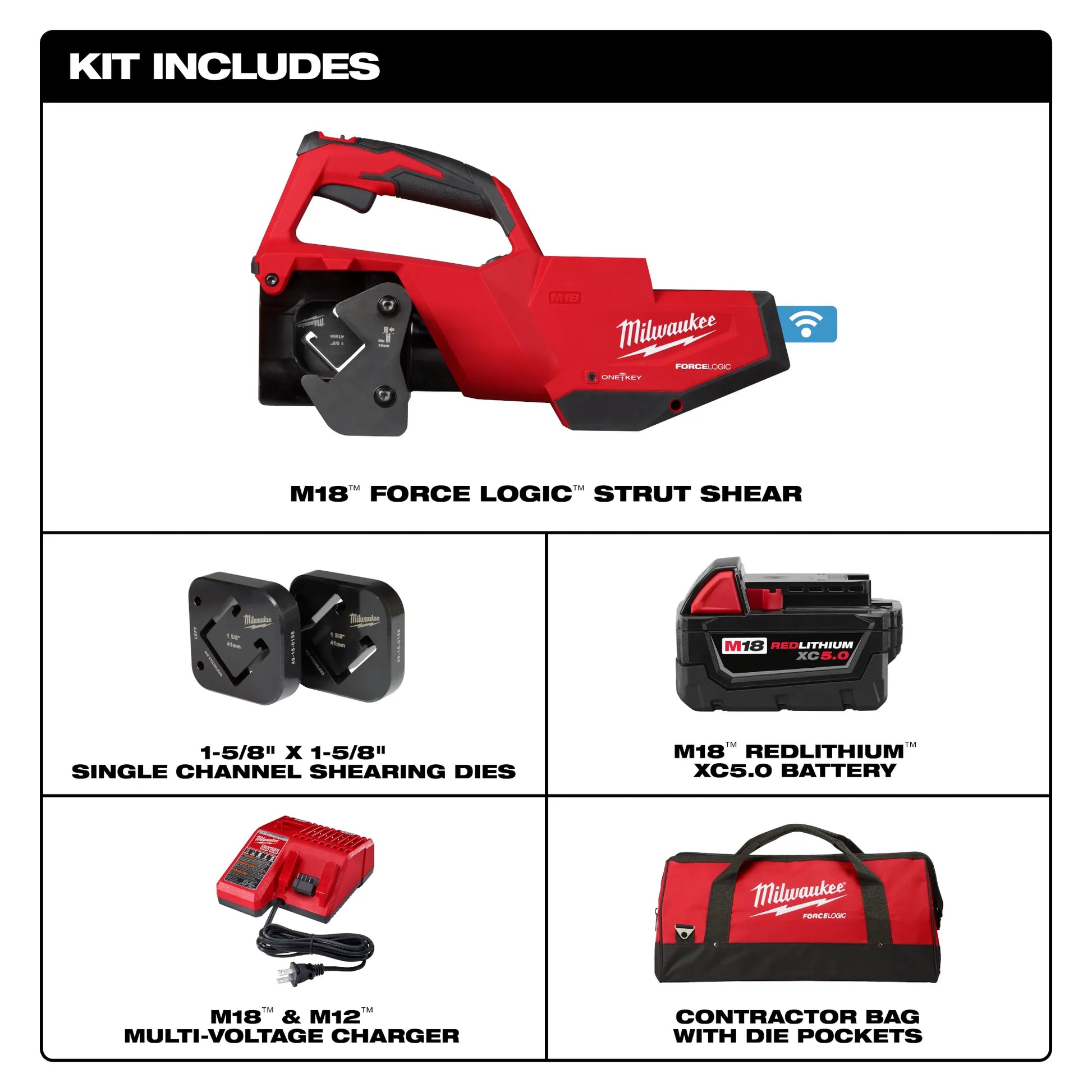 Milwaukee 2933-21, M18™ FORCE LOGIC™ Single Channel Strut Shear Kit