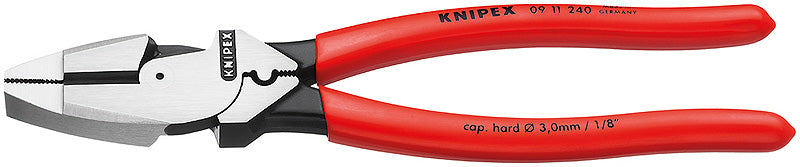 Knipex 09 11 240 SBA, High Leverage Linesman New England w/ Tape Puller & Crimper