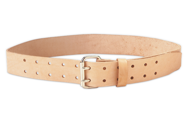 Kunys EL-899, Double Tongue 2" Wide Leather Work Belt, 29"-46"