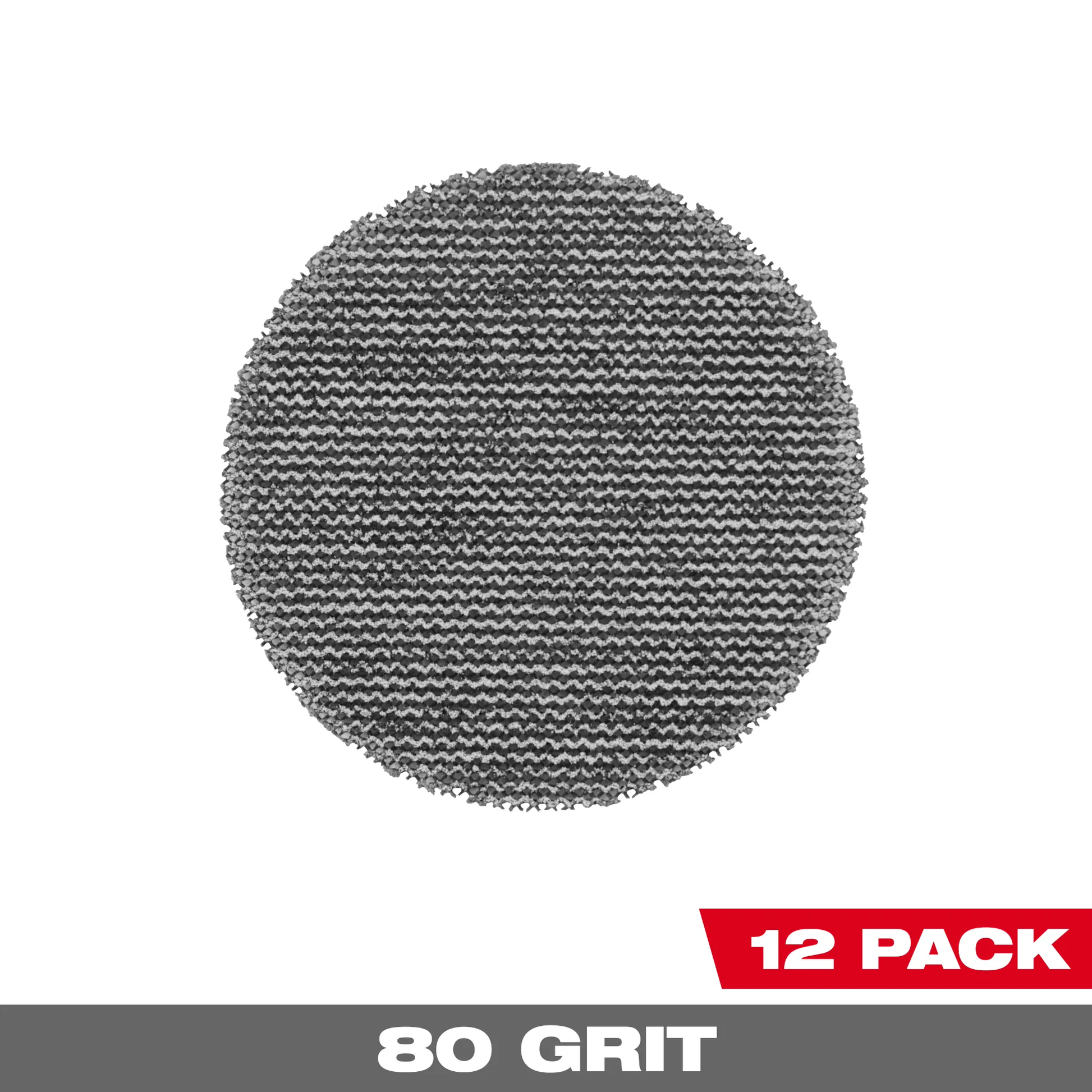 Milwaukee 48-80-6080, 3” 80 Grit Mesh Sanding Discs with POWERGRID™ Tear Resistant Mesh – 12 pk + Pad Saver