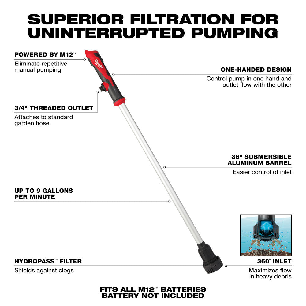 Milwaukee 2579-20, M12™ Stick Transfer Pump