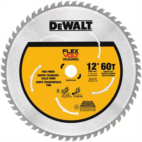 DEWALT DWAFV31260, 12'' 60T Miter Saw blade