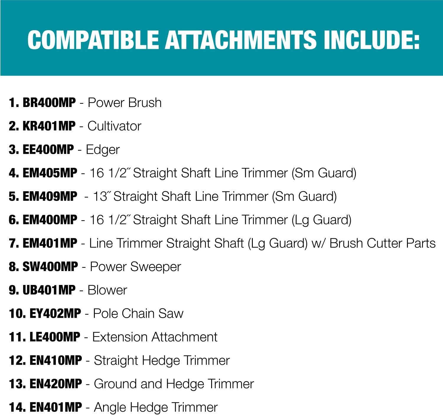 Makita EM409MP, 18V LXT Split Shaft 13" Line Trimmer Attachment