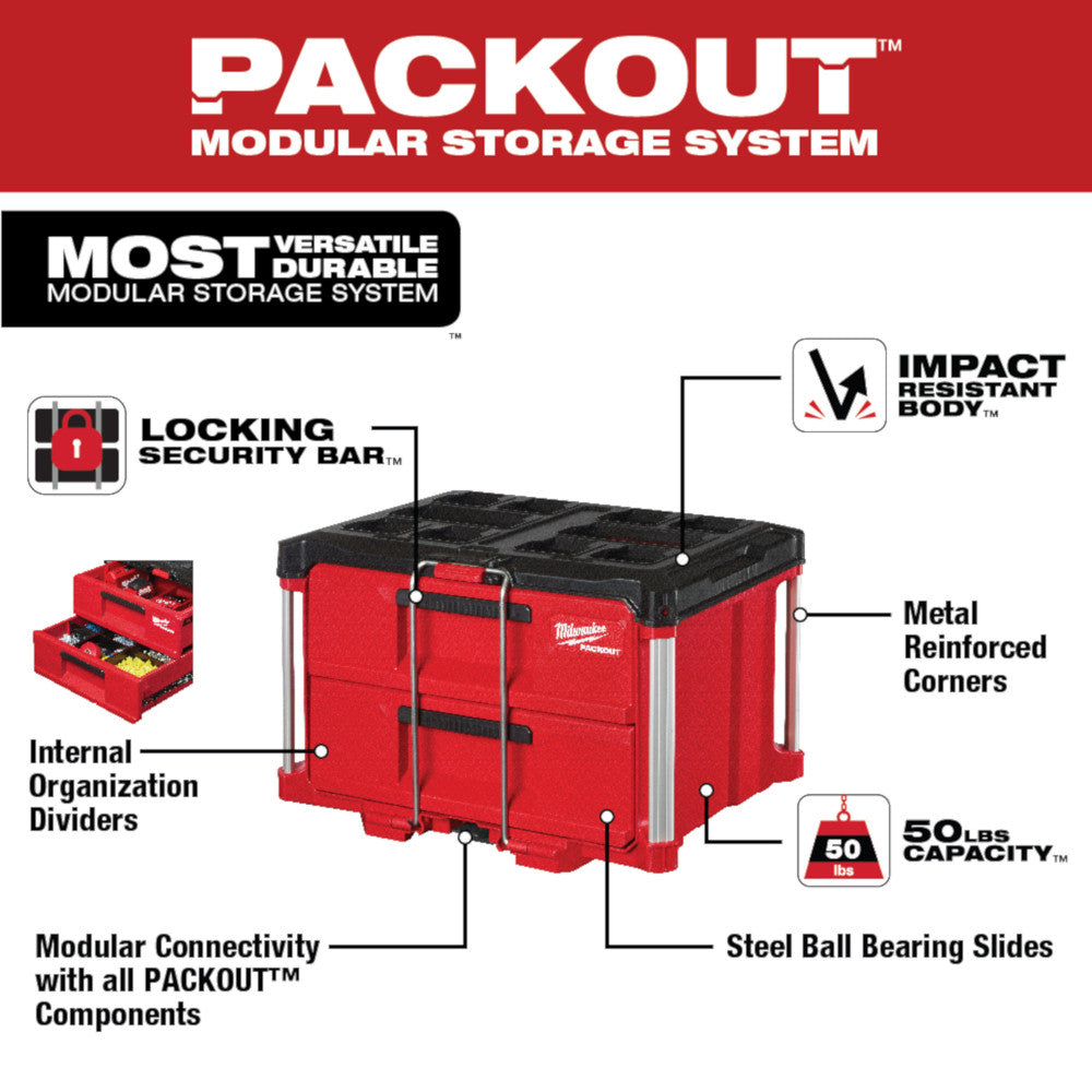 Milwaukee 48-22-8442, PACKOUT 2-Drawer Tool box