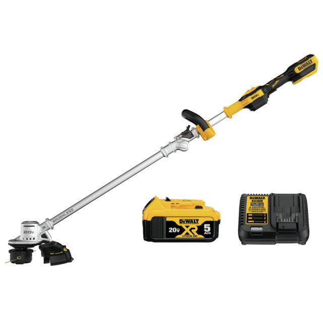 DEWALT DCST922P1, 20V MAX Cordless Brushless 14" Folding String Trimmer Kit (5.0 Ah)