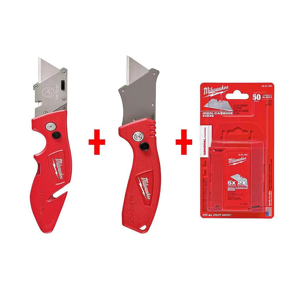 Milwaukee 48-22-1501GX, FASTBACK and FASTBACK Compact Flip Utility Knife w/ 50 Blades