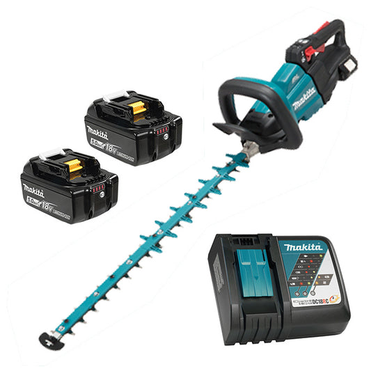 Makita DUH602RTE, 18V LXT Cordless Brushless 24" Hedge Trimmer Kit (5.0 Ah X 2)