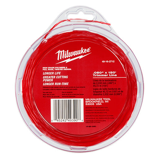 Milwaukee 49-16-2712, .080" x 150' Trimmer Line