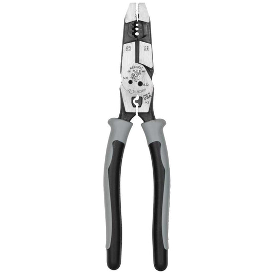 Klein Tools J2159CRTP, Hybrid Pliers with Crimper, Fish Tape Puller and Wire Stripper