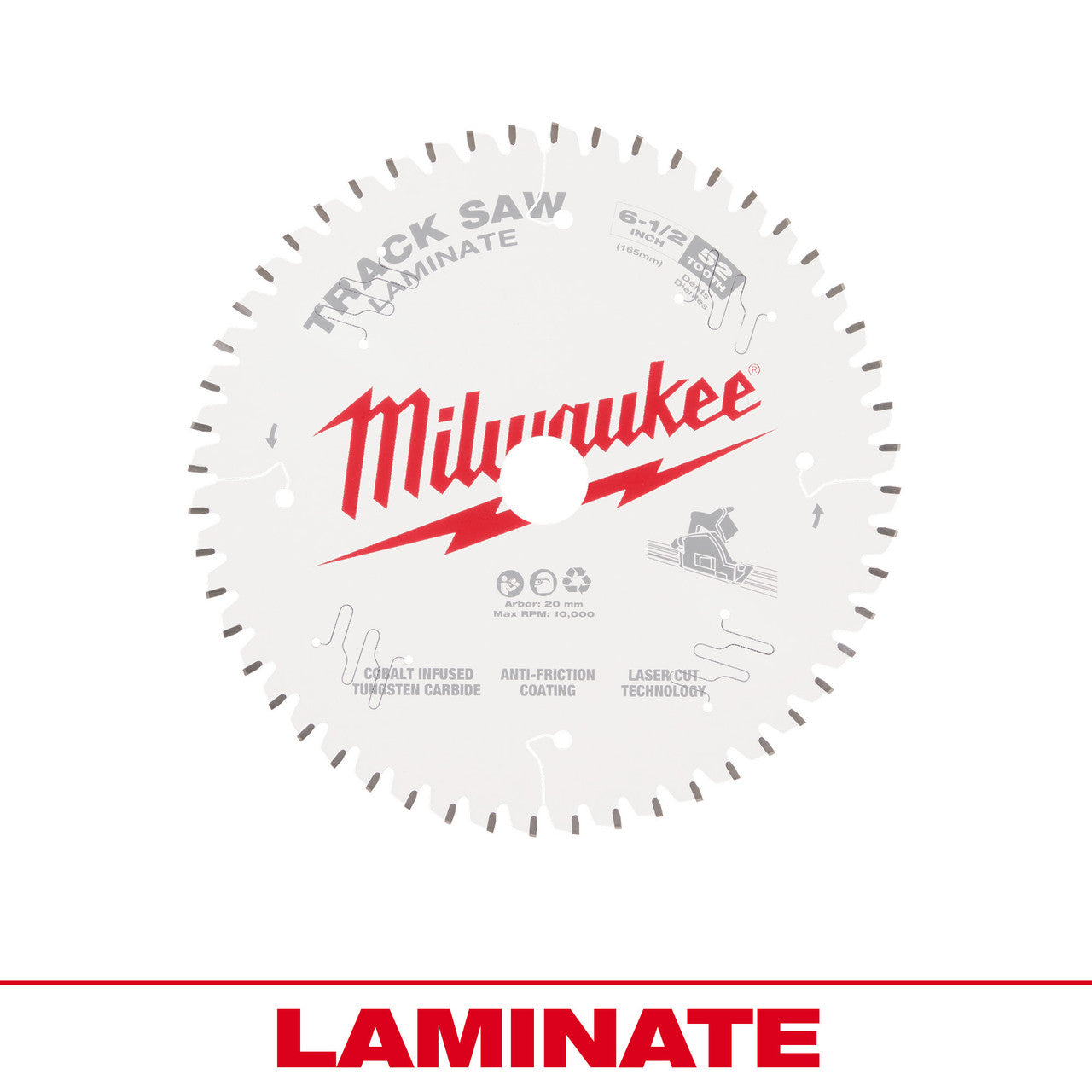 Milwaukee 48-40-0643, 6-1/2” 52T Laminate Track Saw Blade