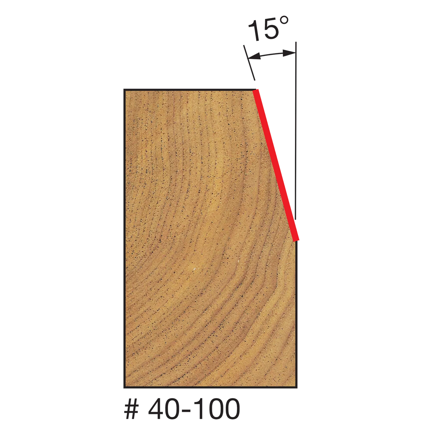 Freud 40-100, Carbide Router Bit - 23/32" x 2-3/16" Chamfer Bit (1/2" Carbide Height)