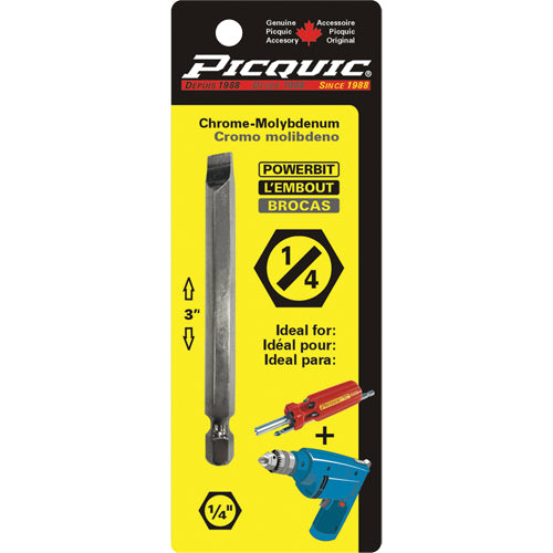 Picquic 88114, 3" Powerbit Carded - 1/4" Slotted