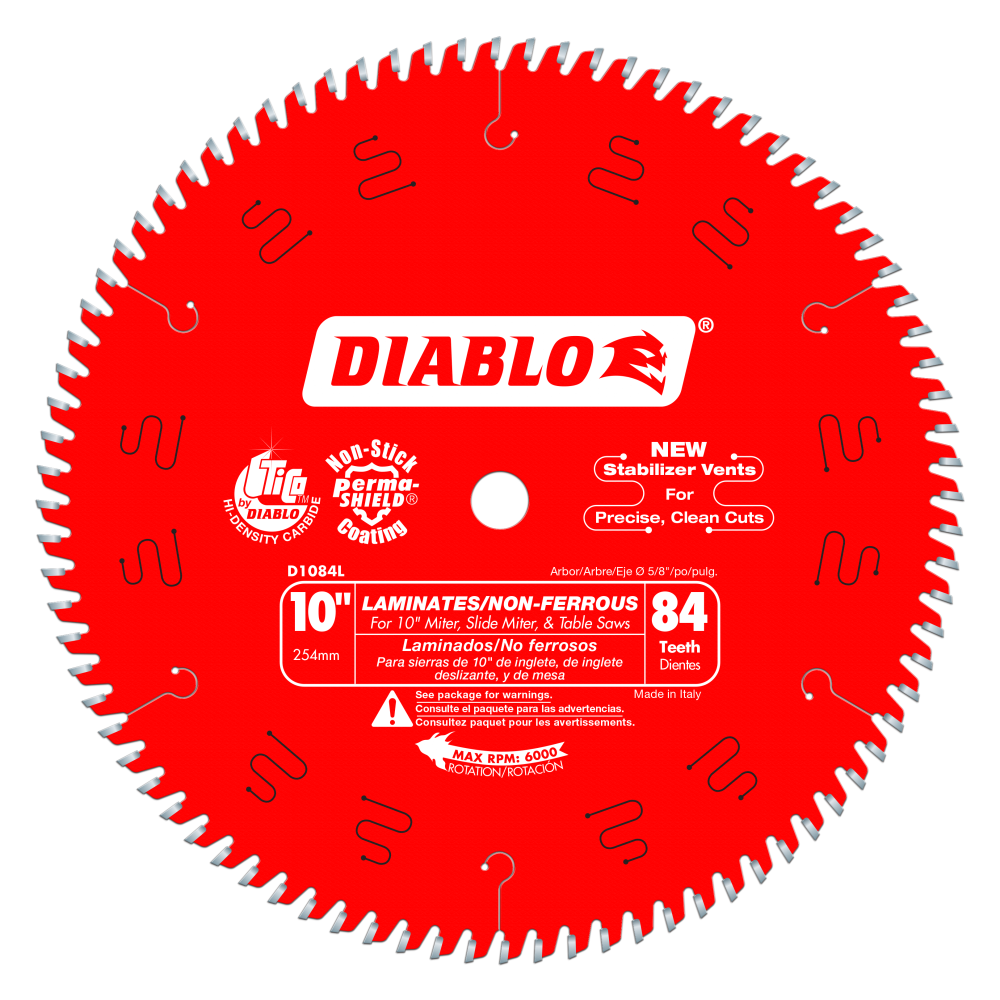 Diablo D1084L, 10" x 84T TCG Laminate Flooring Blade