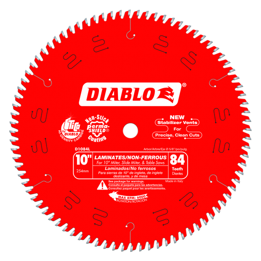 Diablo D1084L, 10" x 84T TCG Laminate Flooring Blade