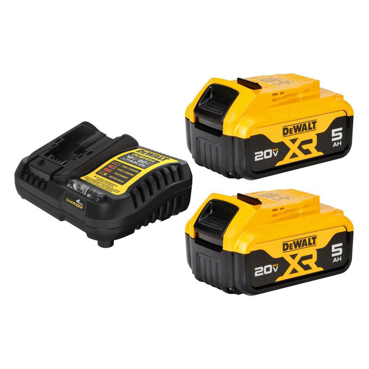DEWALT DCB205-2C, 20V MAX XR Premium Lithium-Ion 5Ah Starter Kit