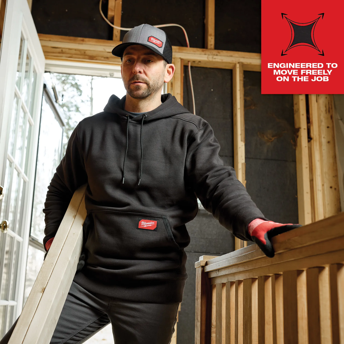 Milwaukee 351B-M, FREEFLEX™ Pullover Hoodie - BLACK