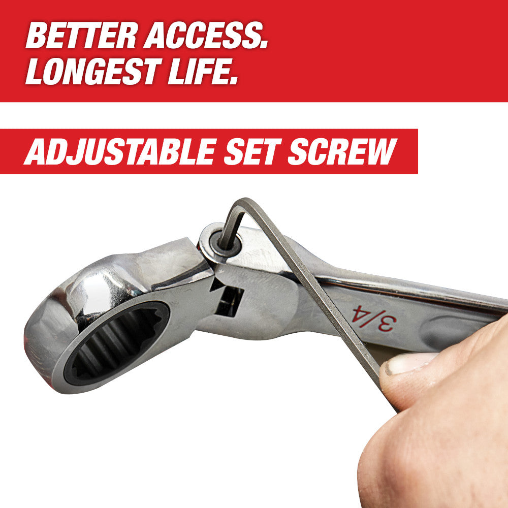 Milwaukee 48-22-9529, Flex Head Ratcheting Wrench Set - Metric - 7 Piece