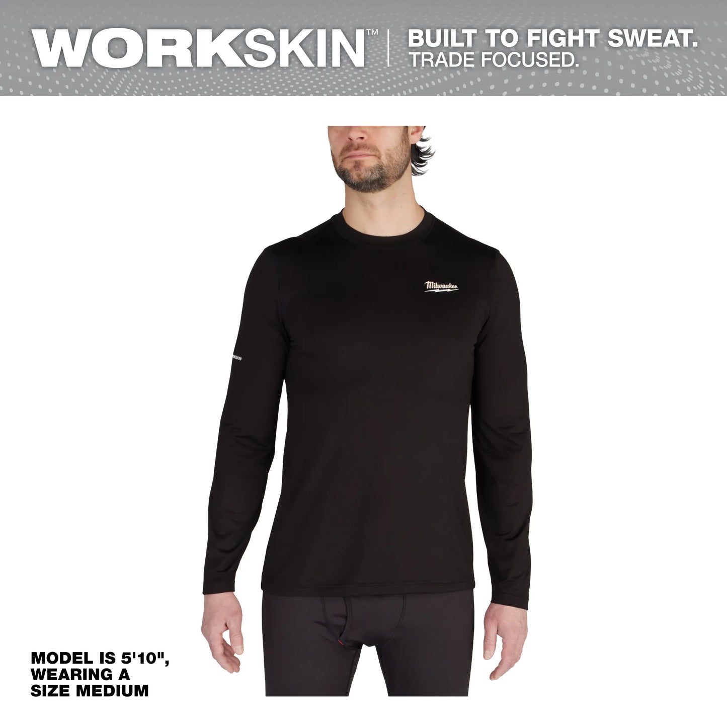 Milwaukee 403B WORKSKIN™ Crew Neck Baselayer Black  XXL