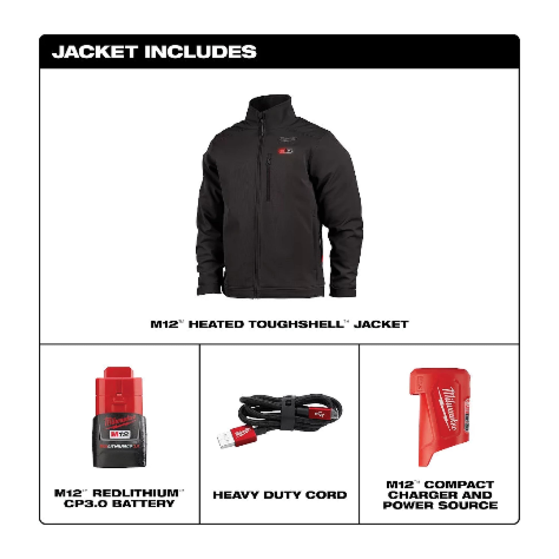 Milwaukee 204B-21 M12 Black Heat Jacket Kit 