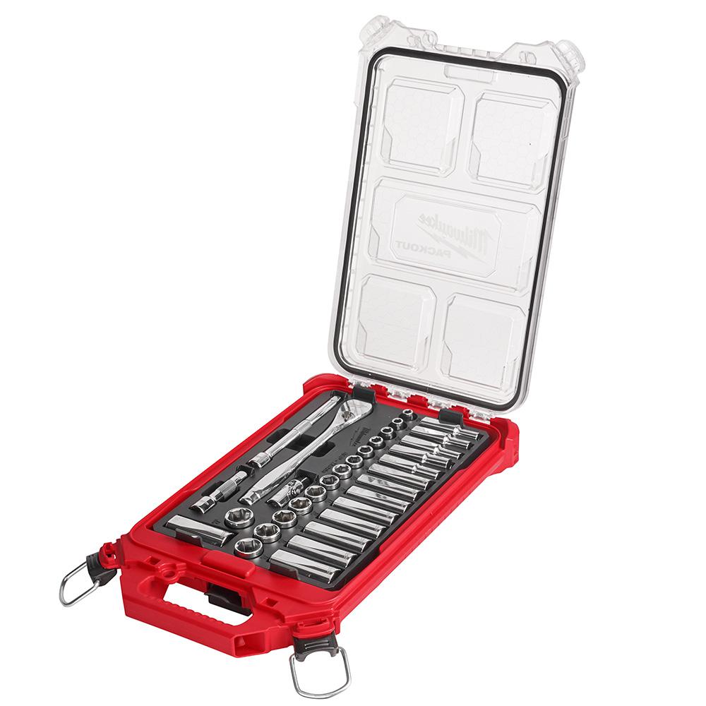 Milwaukee 48-22-9482, 32 pc 3/8" Drive Ratchet and Socket Set in PACKOUT (Metric)