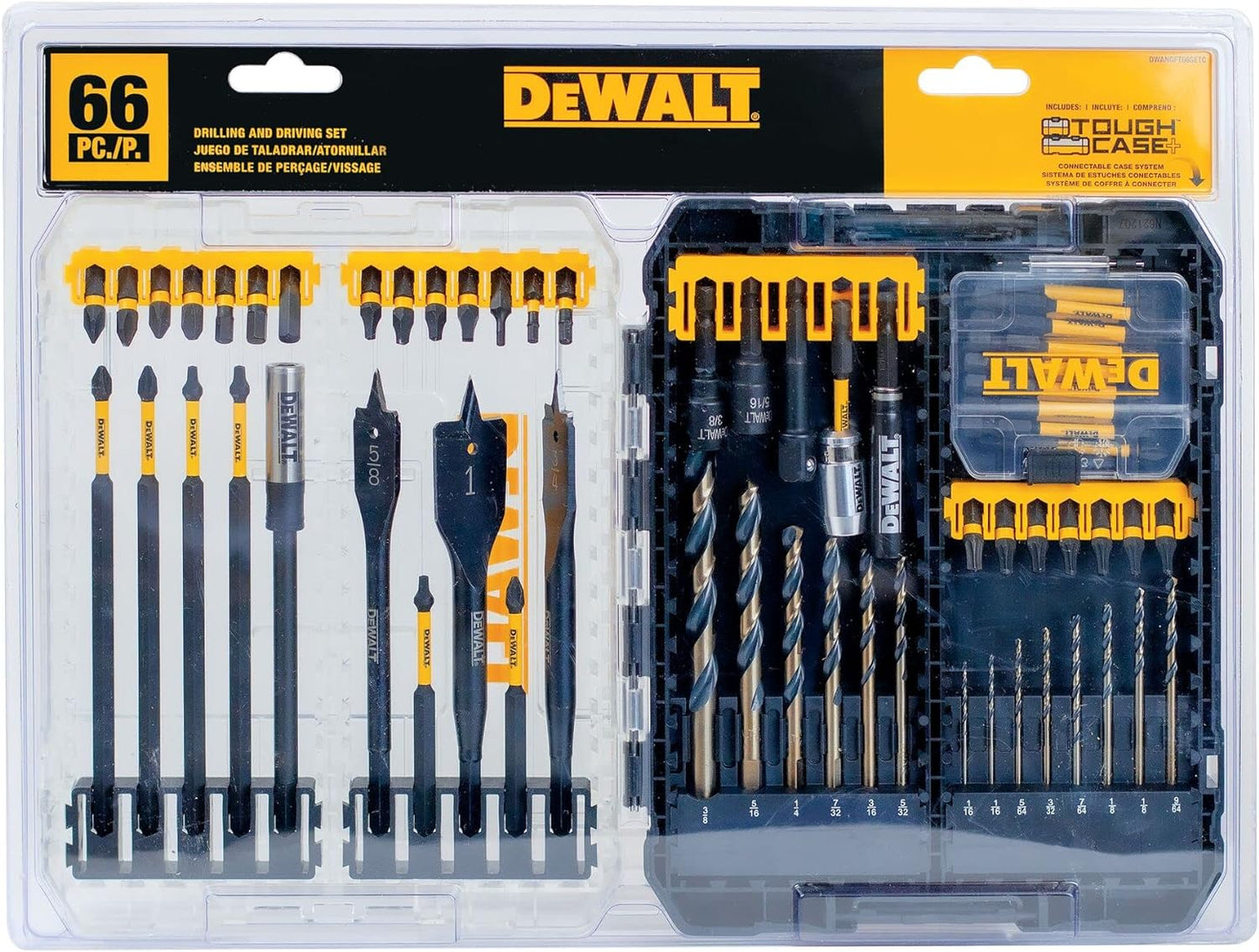 DEWALT DWANGFT66SETC, Flex Torq Drill/Drive Bit Set, 66-pc