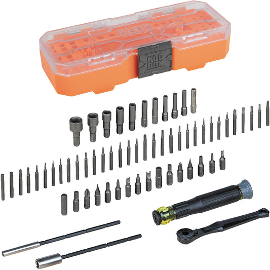 Klein Tools 32787, Precision Ratchet and Driver System, 64-Piece