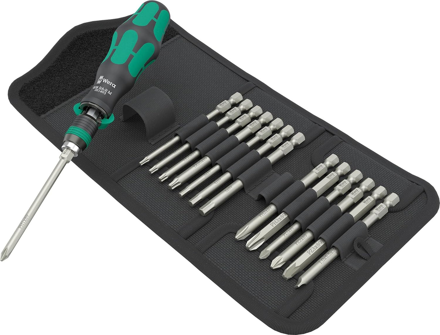 Wera 05051061001, Kraftform Kompakt 838 RA-R M Set 1, 15 pieces