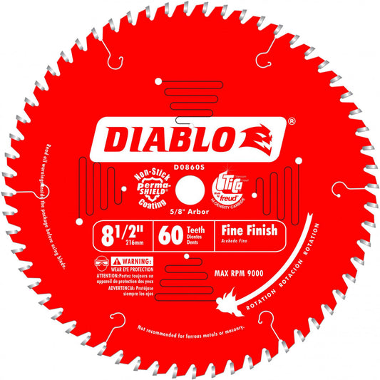 Diablo D0860S, 8-1/2" x 60T Finishing Blade