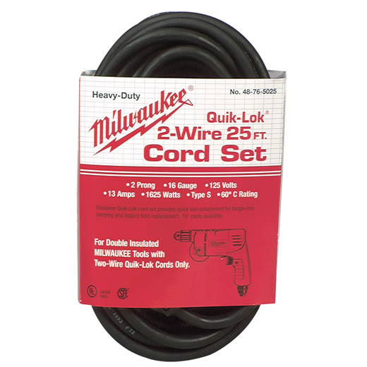 Milwaukee 48-76-5025, 25' QUIK-LOK Cord 2-Wire