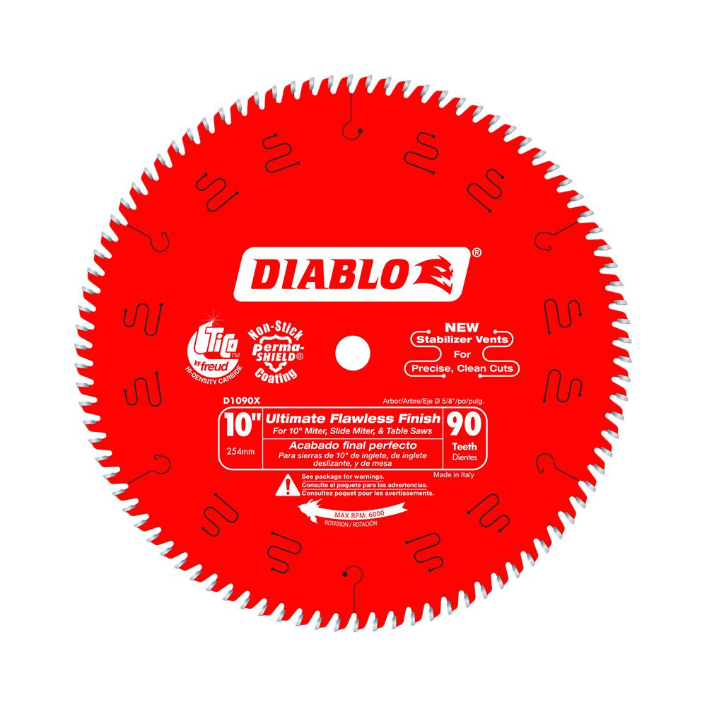 Diablo D1090X, 10" x 90T Ultimate Polished Finish Blade