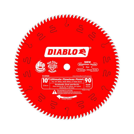 Diablo D1090X, 10" x 90T Ultimate Polished Finish Blade